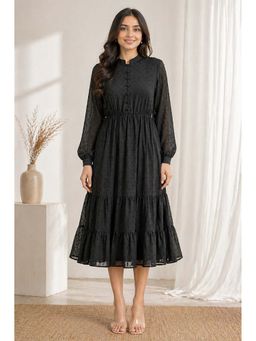GULABiDRESS - Women's Chiffon Dobby Midi Dress