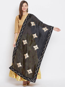 Clora Creation - Black Gotta Patti Silk Dupatta