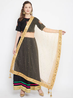 Clora Creation - Gold Embellished Net Dupatta
