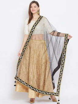 Clora Creation - Black Embellished Net Dupatta