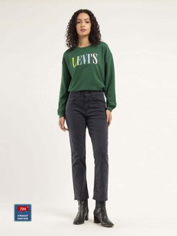 Levi's - Womens High Rise 724 Slim Straight Fit Grey Jeans