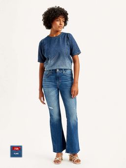 Levi's - Women High Rise 726 Flared Fit Blue Jeans