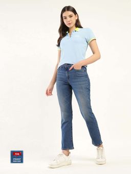 Levi's - Women High Rise 724 Slim Straight Fit Indigo Jeans