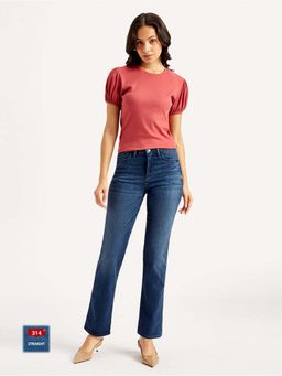 Levi's - Womens Mid Rise 314 Slim Fit Dark-Blue Jeans