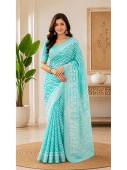 Kalakriti By Rachna - Green Dhakai Jamdani Cotton Saree