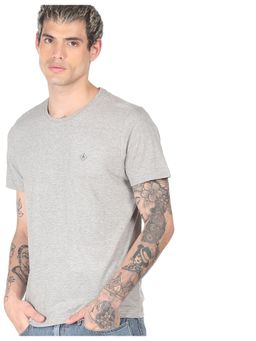 Arrow - Sports Men Grey Crew Neck Solid T-shirt