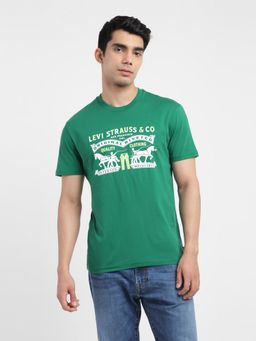 Levi's - Men Green Crew Neck T-Shirt