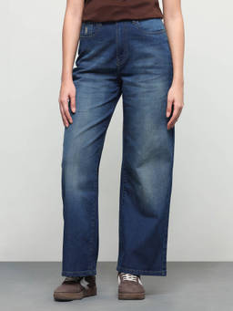 U.S. POLO ASSN. - Women Blue Solid/Plain Cotton Jeans