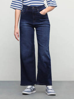 U.S. POLO ASSN. - Women Blue Solid/Plain Cotton Jeans