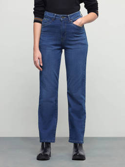 U.S. POLO ASSN. - Women Blue Solid/Plain Cotton Jeans