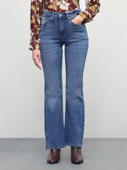 U.S. POLO ASSN. - Women Blue Solid/Plain Cotton Jeans