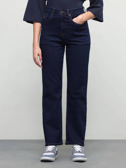 U.S. POLO ASSN. - Women Blue Solid/Plain Cotton Jeans