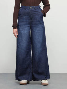 U.S. POLO ASSN. - Women Blue Solid/Plain Cotton Jeans