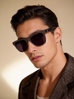 Guess - Men UV Protected Full Rim Purple Lens Rectangle Sunglasses (54)