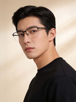 Guess - Eyewear for Men with Shiny Black Alloy Metal Frame (55)