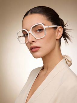 Guess - Eyewear for Women with Shiny White-Shiny Crystal Acetate Frame (53)