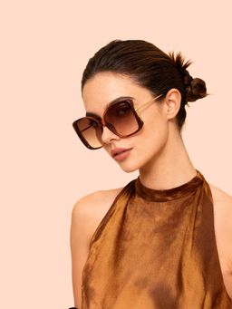 IDEE - Brown Oversized 100% Uv Protected Sunglasses For Women Size 58