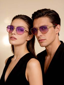 IDEE - Purple Irregular 100% Uv Protected Sunglasses For Unisex Size 57