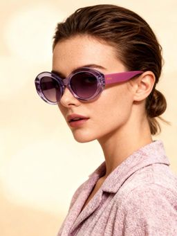 IDEE - Purple Oval 100% Uv Protected Sunglasses For Women Size 53