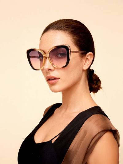Multi-Color Sqaure 100% Uv Protected Sunglasses For Women Size 55