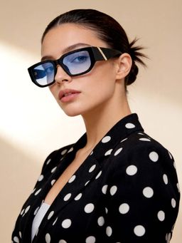 IDEE - Blue Rectangle 100% Uv Protected Sunglasses For Women Size 54