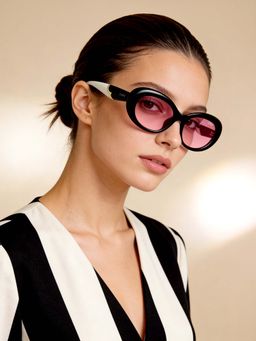 IDEE - Brown Oval 100% Uv Protected Sunglasses For Women Size 53