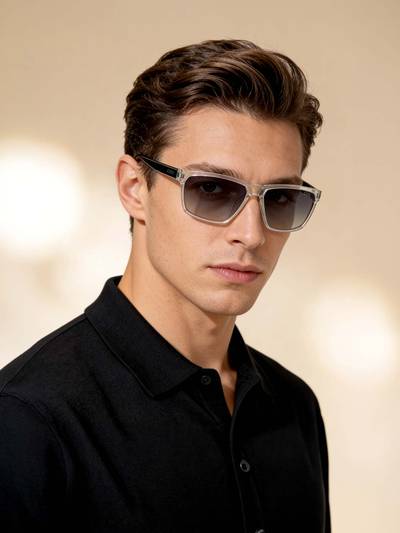 Men Polarised & UV Protected Grey Wrap Sunglasses - IDS3129C3PSG (63)