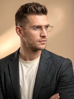 IDEE - Gold Rim Less Square shaped eyewear for Men (ID1976C1FR) (52)