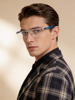 IDEE - Blue Half Rim Rectangular shaped eyewear for Men (ID1932C8FR) (51)