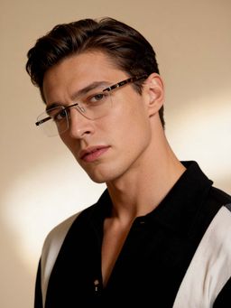IDEE - Black Rim Less Square shaped eyewear for Men (ID1994C3FR) (53)