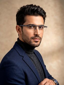 IDEE - Blue Half Rim Rectangular shaped eyewear for Men (ID2095C4FR) (52)