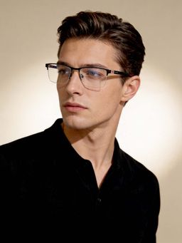 IDEE - Black Half Rim Rectangular shaped eyewear for Men (ID1988C1FR) (52)