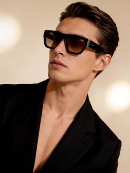 IDEE - 100% Uv Protected Square Brown Sunglasses for Men-Ids3157C2Psg (57)