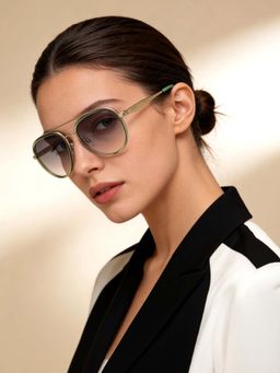 IDEE - 100% Uv Protected Aviator Grey Sunglasses for Women-Ids3107C4Sg (57)