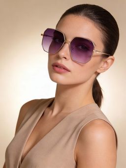 IRUS - Uv Protected Sunglasses for Women with Purple Coloured Gradient Polycarbonate Lens (59)