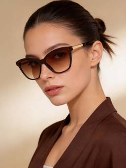 IRUS - Uv Protected Sunglasses for Women with Brown Coloured Gradient Polycarbonate Lens (57)