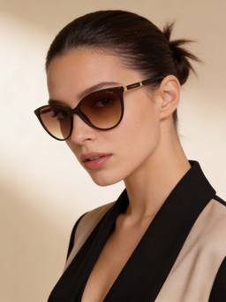IRUS - Uv Protected Sunglasses for Women with Brown Coloured Gradient Polycarbonate Lens (58)