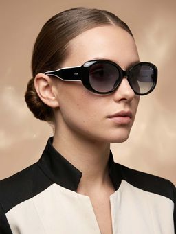 IRUS - Women UV Protected Full Rim Black Frame Grey Lens Sunglasses - IRS1242C4SG (53)