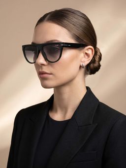 IRUS - Women UV Protected Full Rim Black Frame Grey Lens Sunglasses - IRS1248C1SG (55)