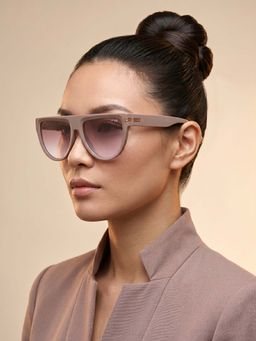 IRUS - Women UV Protected Full Rim Beige Frame Pink Lens Sunglasses - IRS1248C3SG (55)
