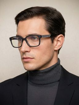 Police - Square VPL253Y53703FR Black Medium Eyeglass Frames