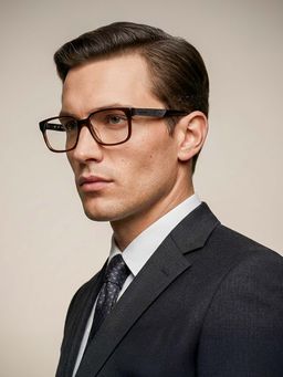 Police - Square VPL253Y53958FR Brown Medium Eyeglass Frames