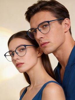 Police - Round VPL291K50KABFR Blue Medium Eyeglass Frames