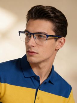 Police - Square VPL478K546Q5FR Blue Large Eyeglass Frames