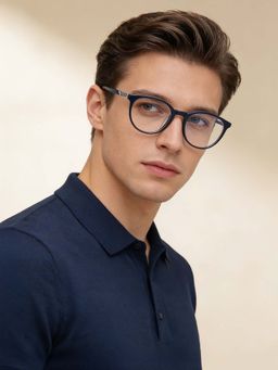 Police - Square VPL883K51991FR Blue Medium Eyeglass Frames