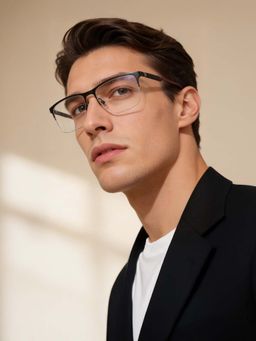 Police - Men Black Square Eyeglass Frame (53)