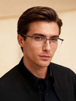 Police - Men Grey Square Eyeglass Frame (53)