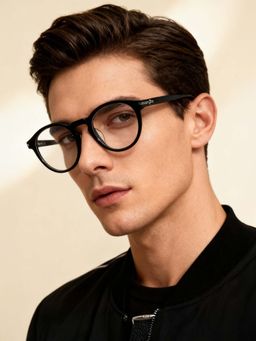 Police - Men Full Rim Acetate Oval Black Eyeglass Frame (50)