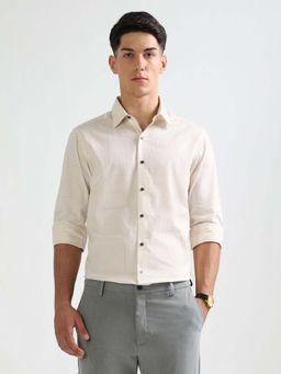 Arrow Newyork - Beige Slim Fit Formal Shirt