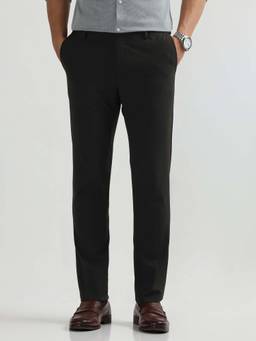 Arrow - Black Regular Fit Formal Trouser